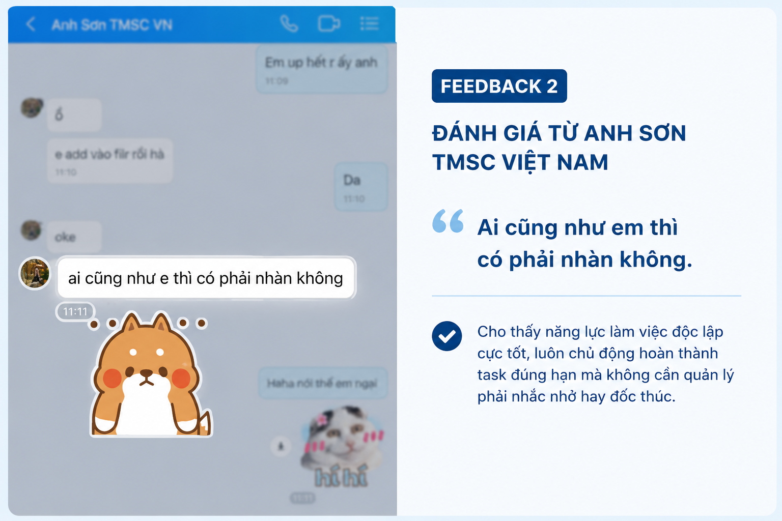 Đánh giá từ Anh Sơn TMSC Việt Nam