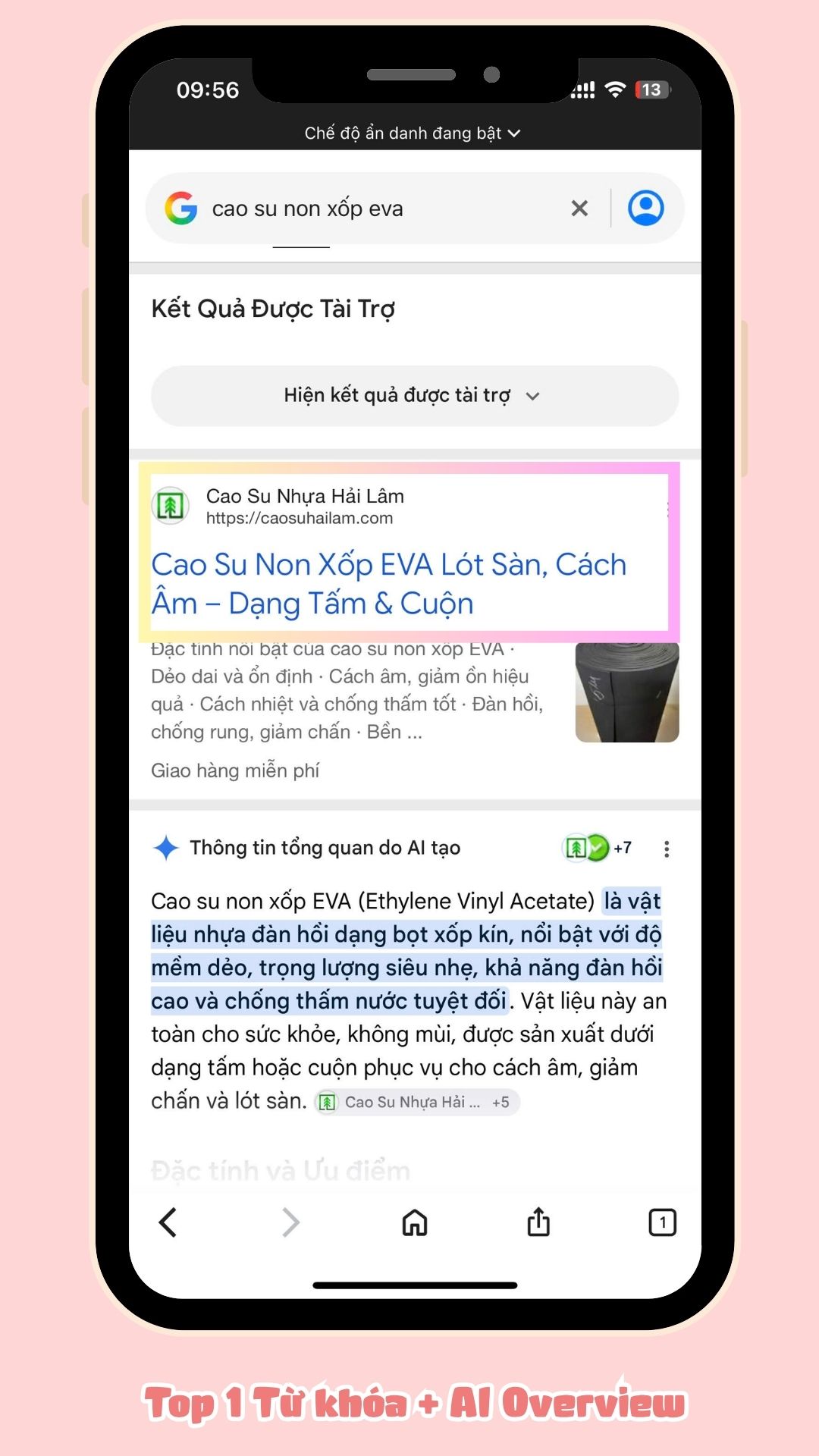 Top 1 từ khóa cao su non xốp EVA - Cao Su Hải Lâm